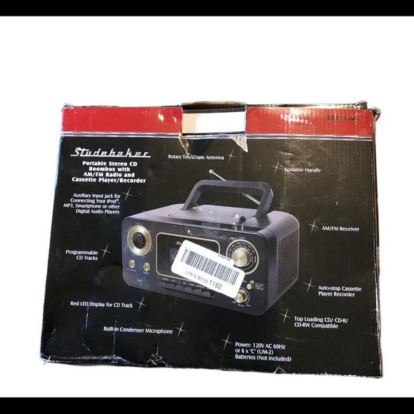 Studehaker SB2135BG Portable Stereo CD Boombox - Picture 5 of 6